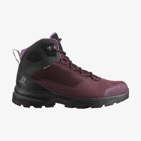 Salomon OUTWARD GORE-TEX Womens Hiking Boots Burgundy UK YMIW